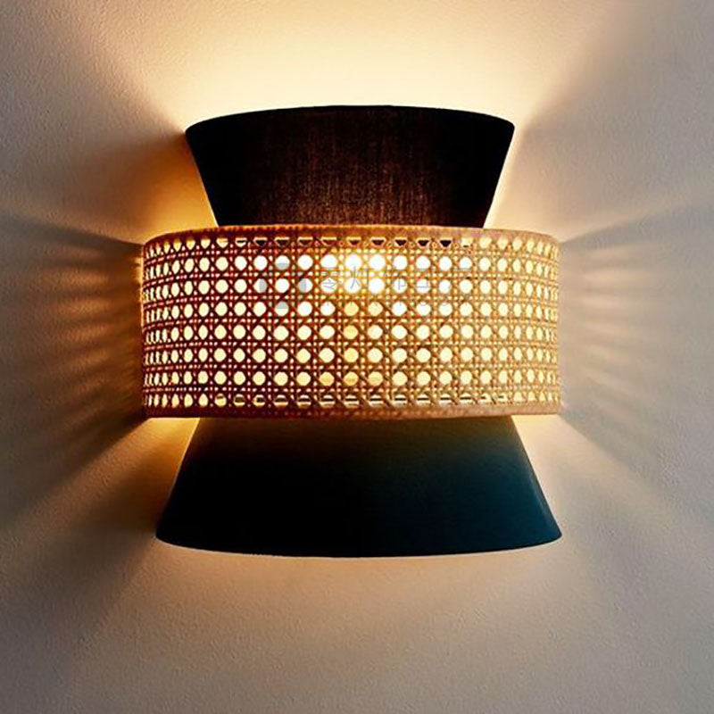 3-Tier Rattan Abstract Lightshade pendant