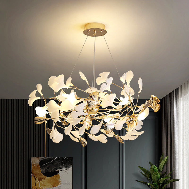 Gingko Leaf Round Chandelier