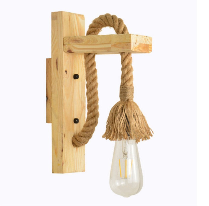 American Countryside Wooden Retro Wall Lamp