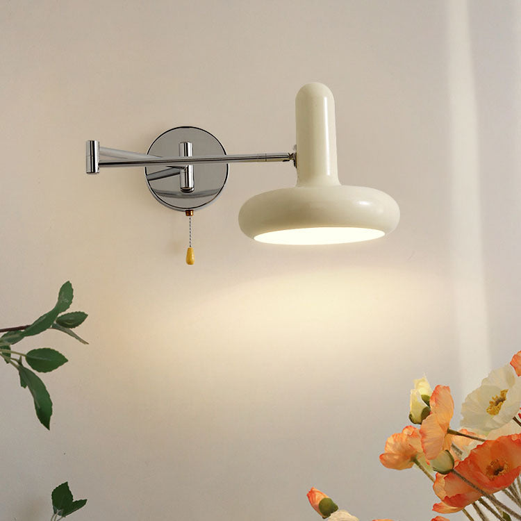 Cream Rocker Arm Wall Lamp