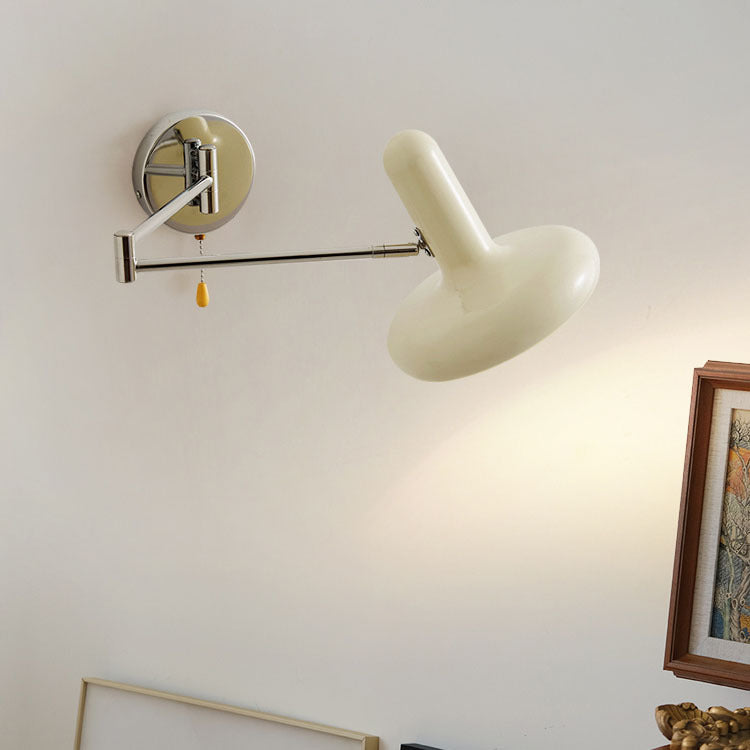 Cream Rocker Arm Wall Lamp