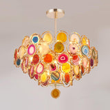 Colorful Slice Agate Chandelier for Foyer