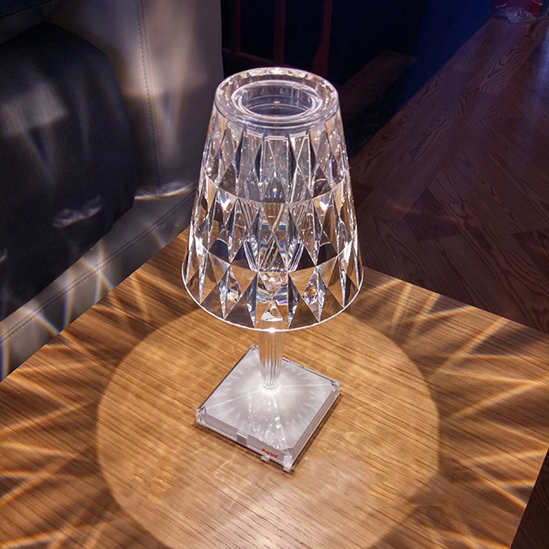 Battery Table Lamp, Clear Crystal