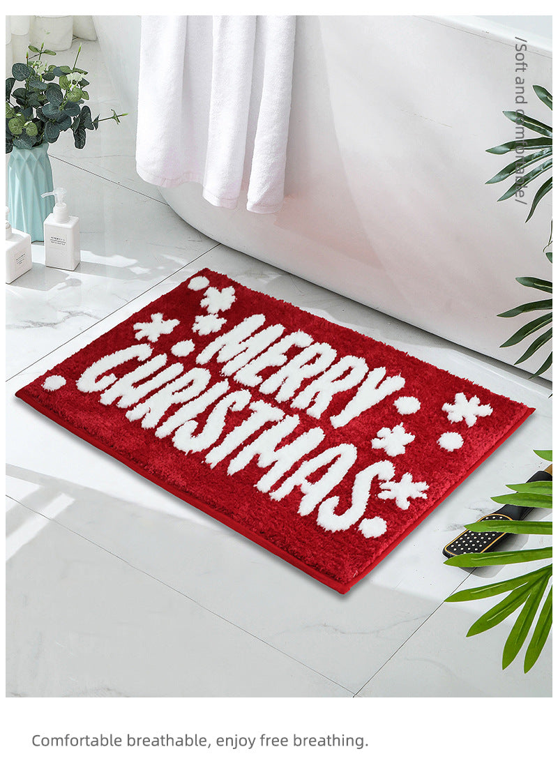 Bathroom Christmas Absorbent Anti-skid Tufted Bath Mat