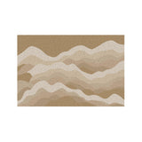 Brown Wave Entrance Door Mat, Modern Abstract Ocean Style Rug for Door, PVC Welcome Mat