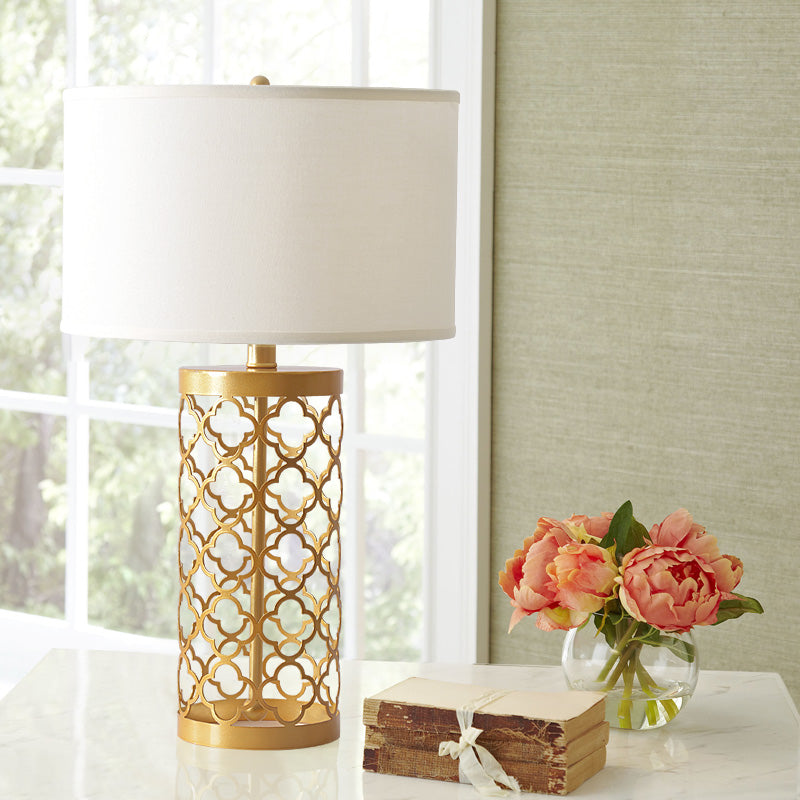 Openwork metal table lamp