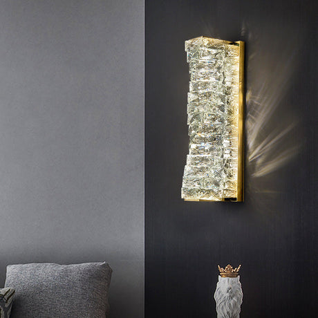 Crystal Cylinder Icy Wall Sconce