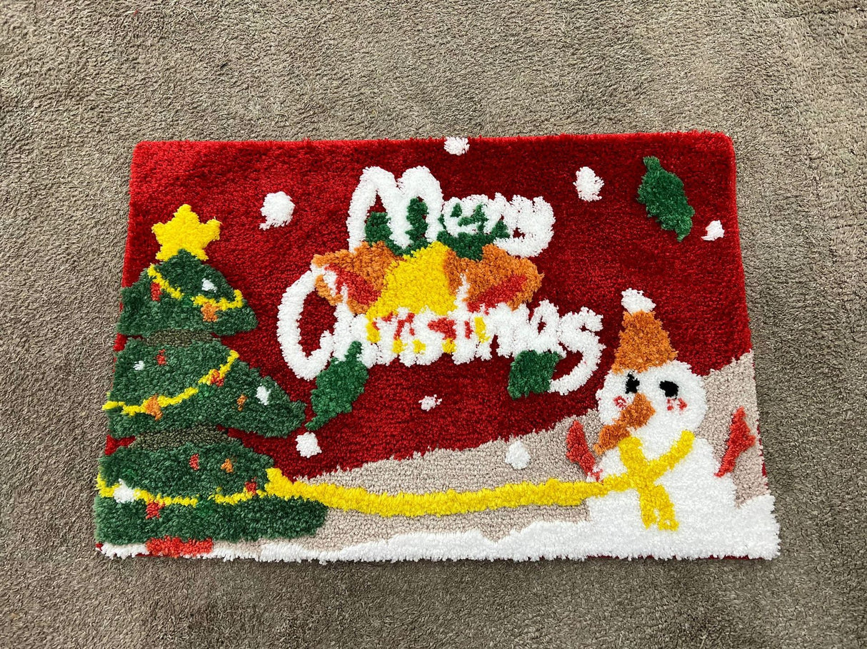 Feblilac Absorbent 3D Three-dimensional Christmas Tufted Bath Mat