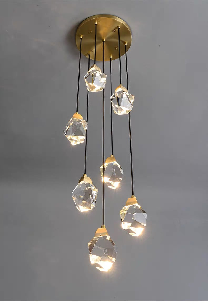 Crystal Brass Pendant Light | LED Wall Lamp