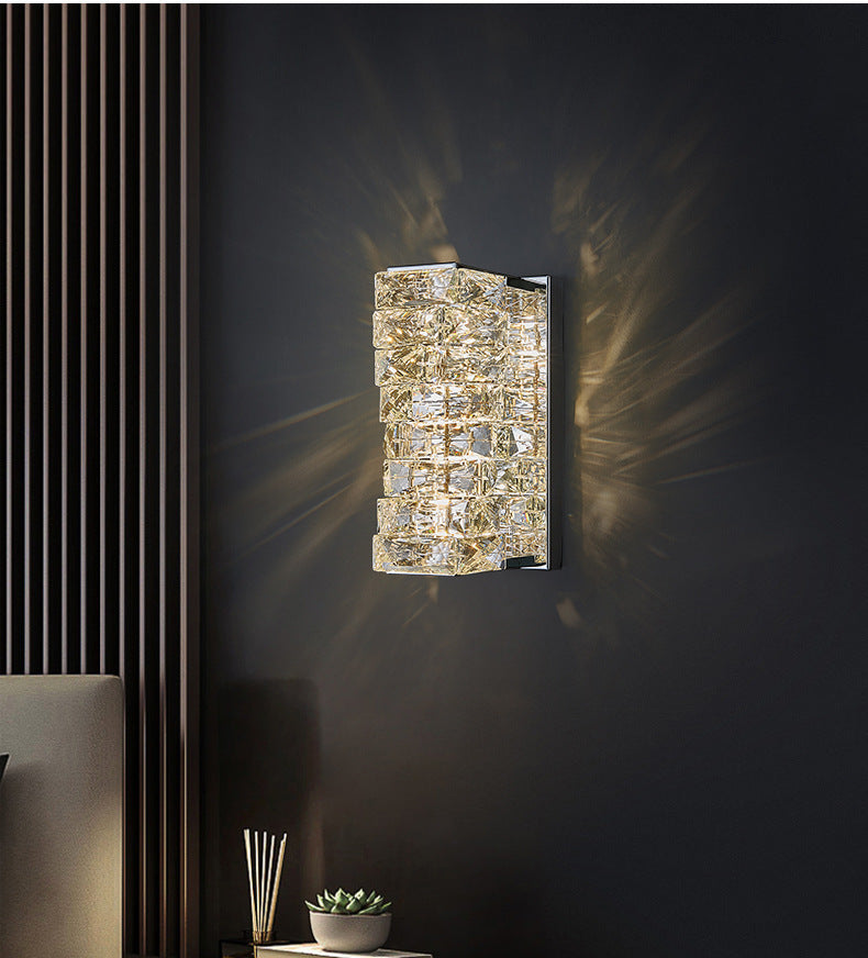 Crystal Cylinder Icy Wall Sconce