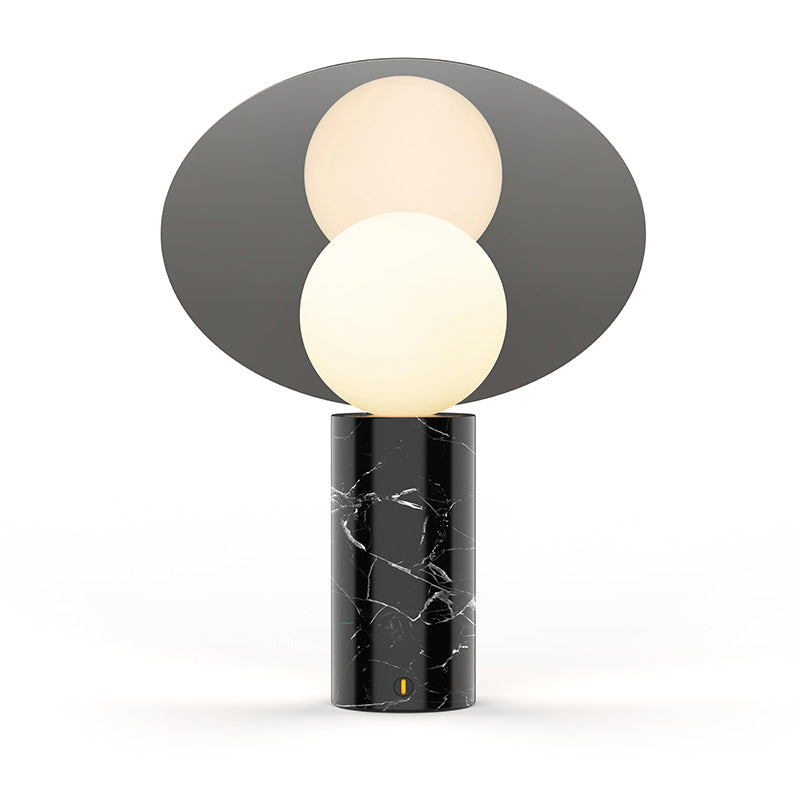 Bola Disc Table Lamp in Marquina Marble