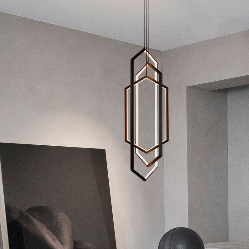 Contemporary Hexagon Geometric Modern Chandelier