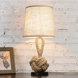 American Retro Bedroom Rope Table Lamp