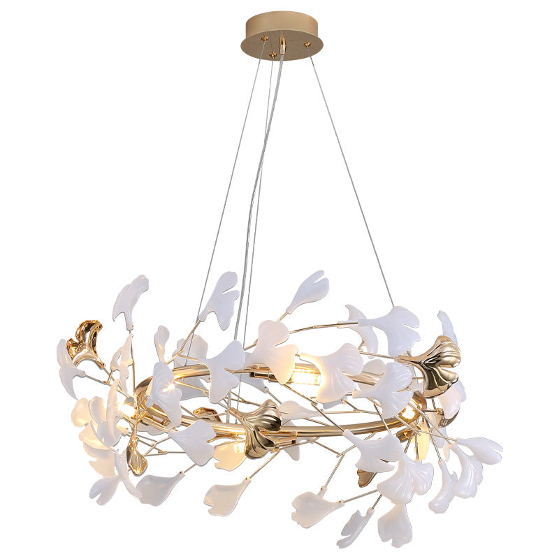 Gingko Leaf Round Chandelier