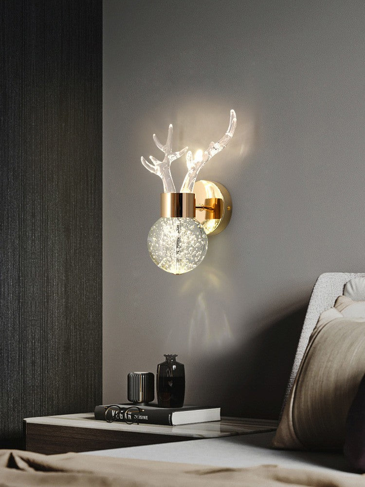 Antler Starry Crystal Wall Lamp