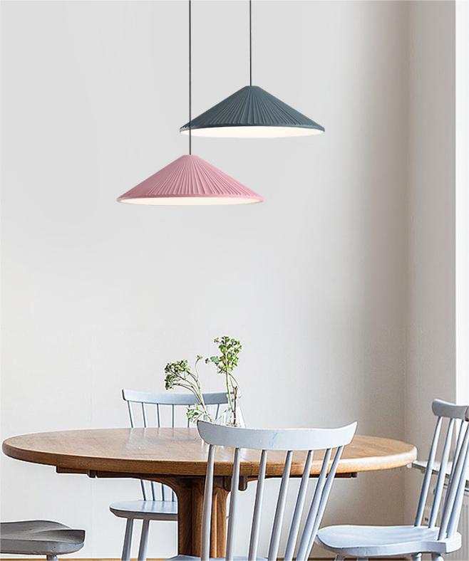 Colorful Bamboo Hat Pendant Lamp