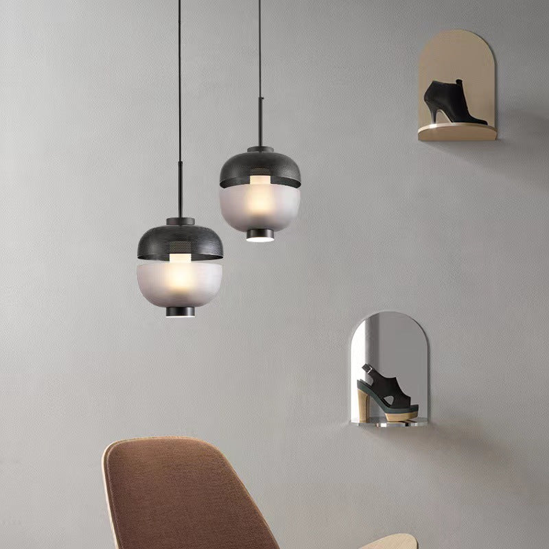 Frosted Glass Black Pendant Lighting