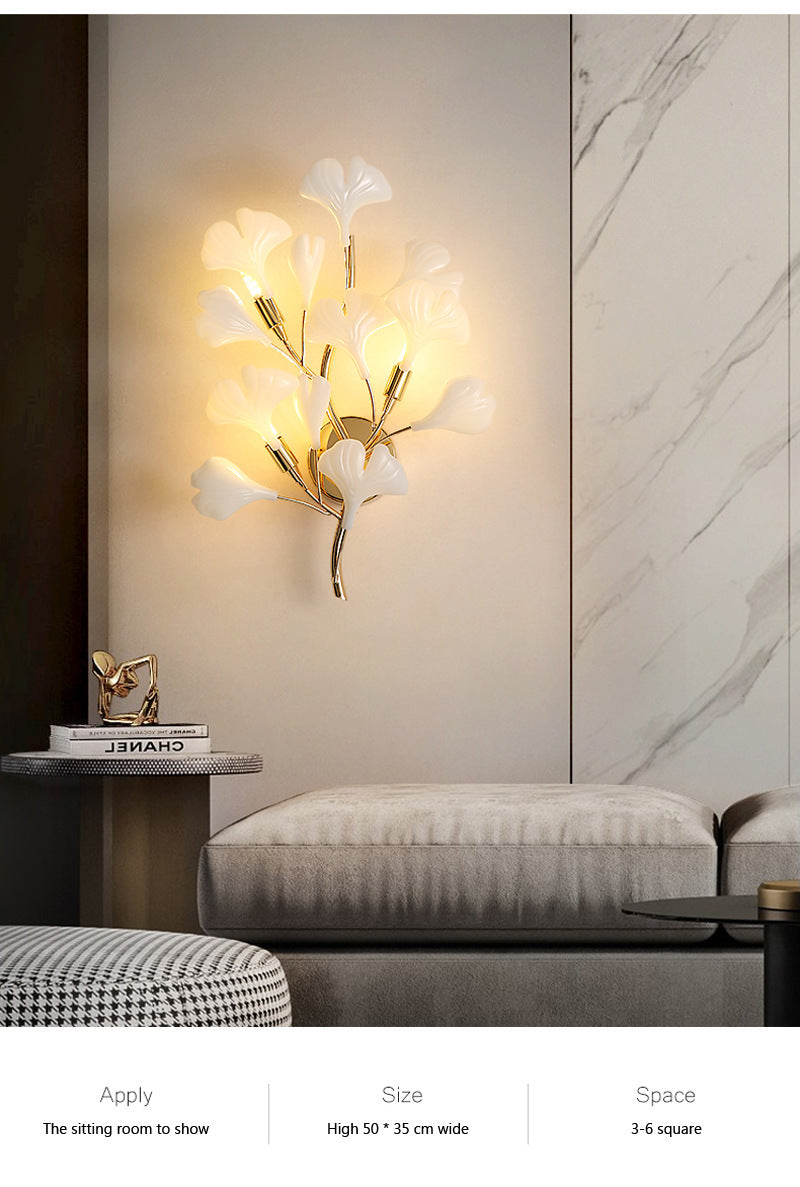 Ginkgo Leaf Branch Wall Lamp