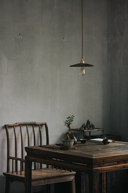Caffeine Hand Crafted Wood Shade Pendant Light