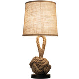 American Retro Bedroom Rope Table Lamp