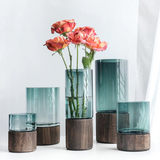 Serenity Wood Base Vases