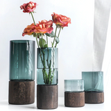 Serenity Wood Base Vases