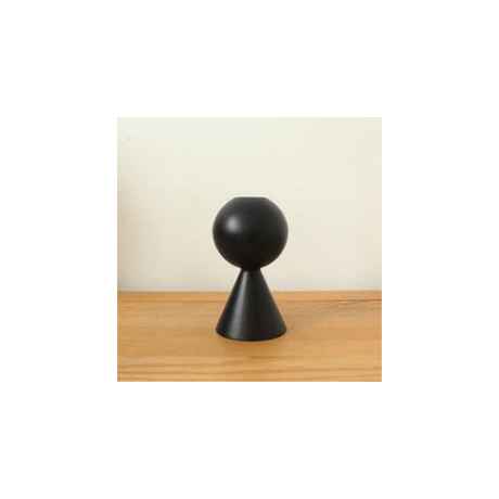 Midnight Black Wooden Candle Holders