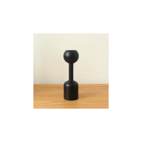 Midnight Black Wooden Candle Holders