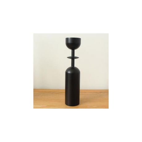 Midnight Black Wooden Candle Holders