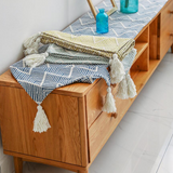 Gustav Jacquard Table Runner With Tassel