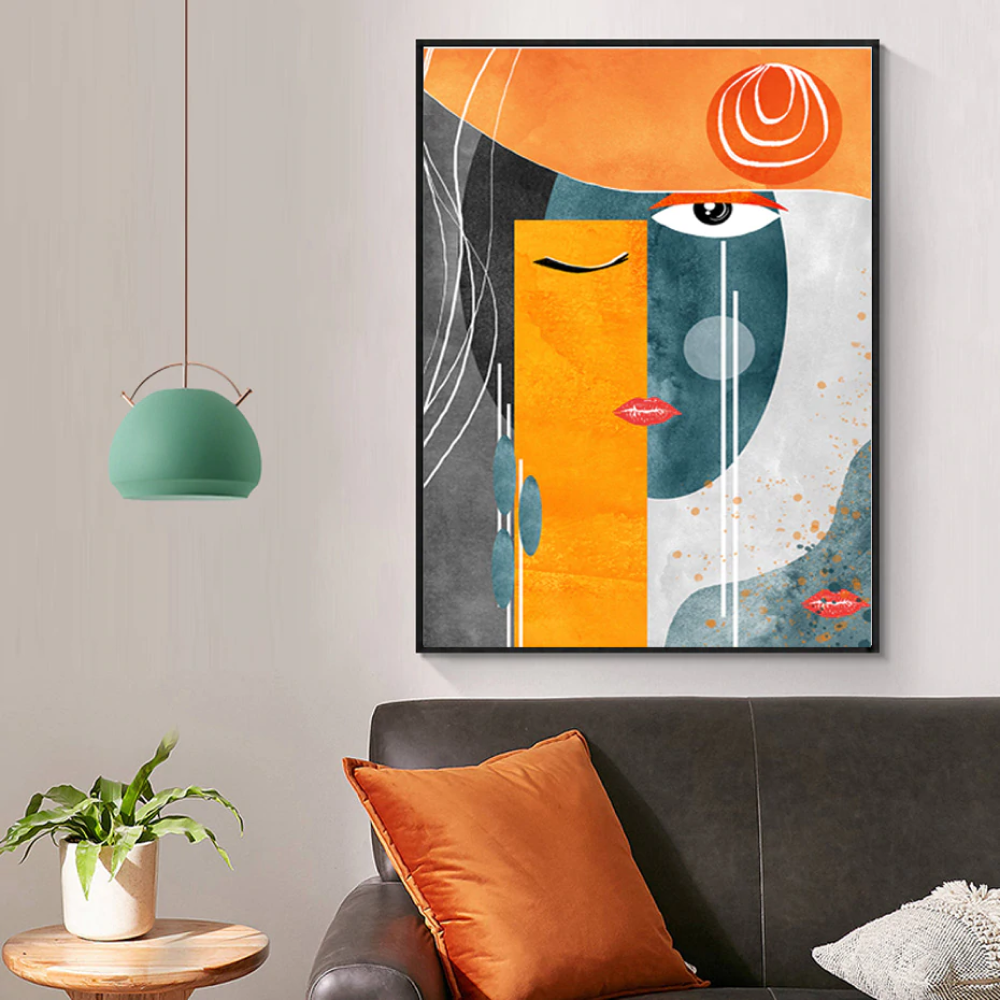 Faces I Geometric Canvas Print