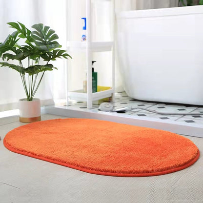 Feblilac Semicircle Solid Bark Red Tufted Bath Mat, Multiple Sized Soft Plush Water-Absorbent,  Anti Slip Toilet Mat, Soft Thick Bathroom Carpet, Pure Bathroom Mats, Simple Best Bath Rugs, Hot Shower Mat Non Slip, Toilet Rug