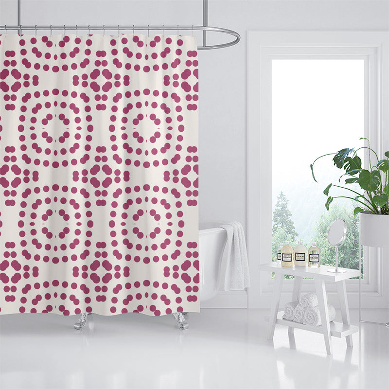 Dark Pink Dot Shower Curtain