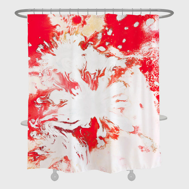 Fire Marble Shower Curtain