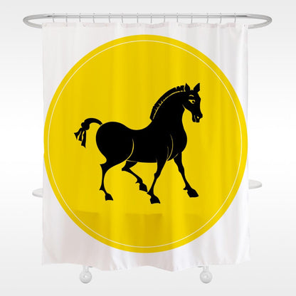 Black Horse Shower Curtain