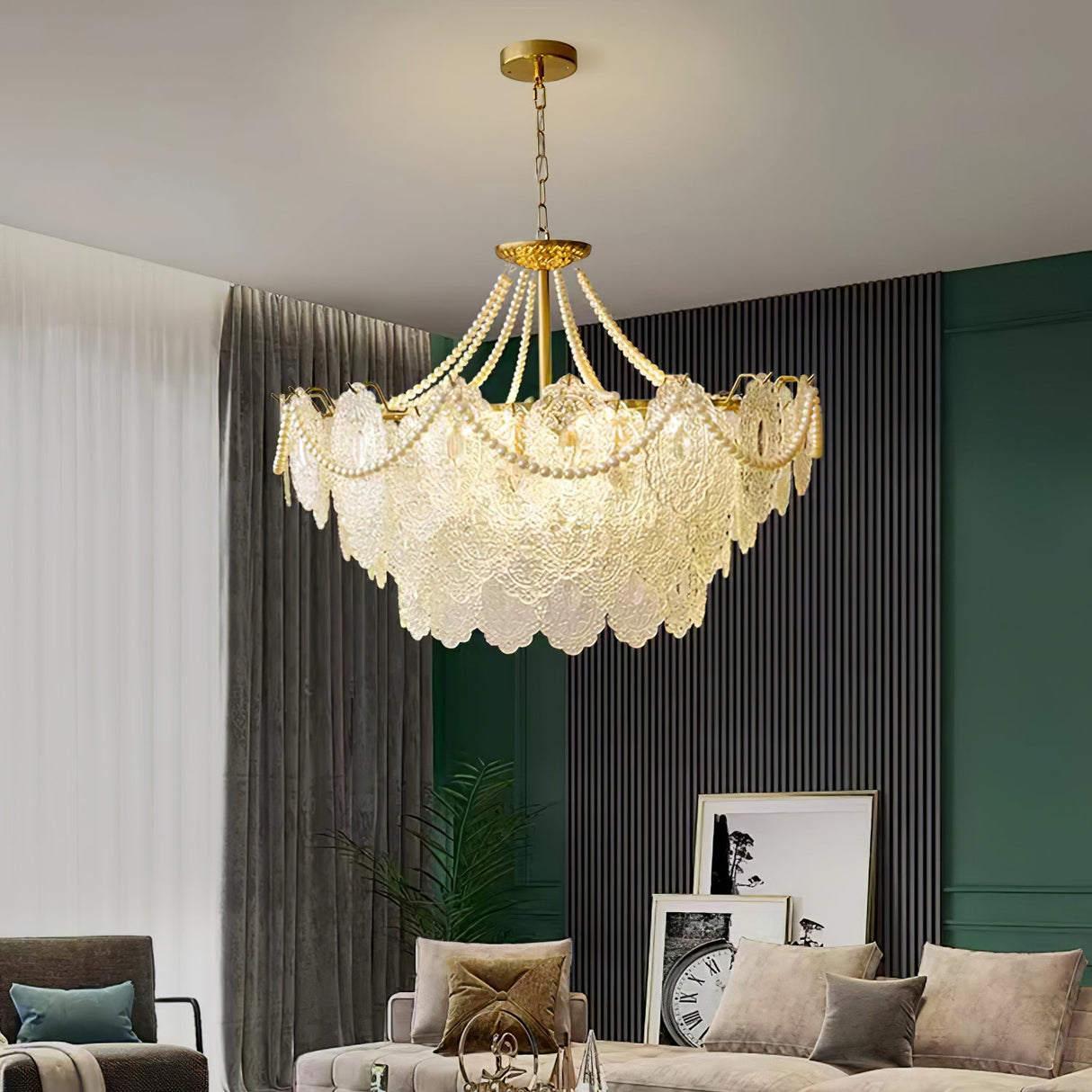 Pearls Glass Chandelier