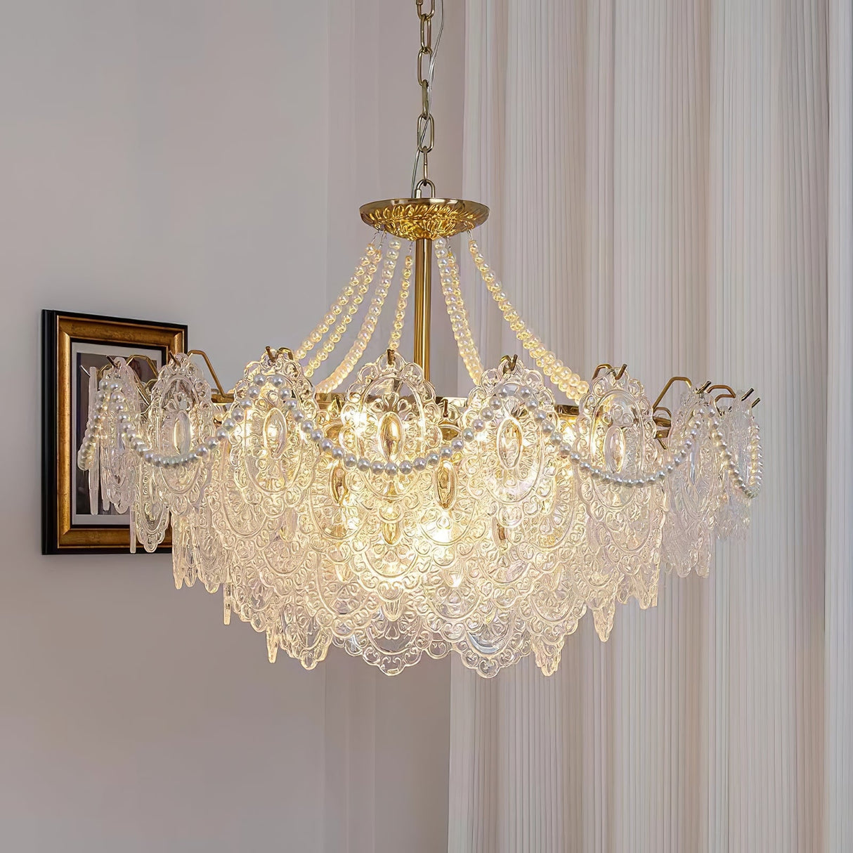 Pearls Glass Chandelier