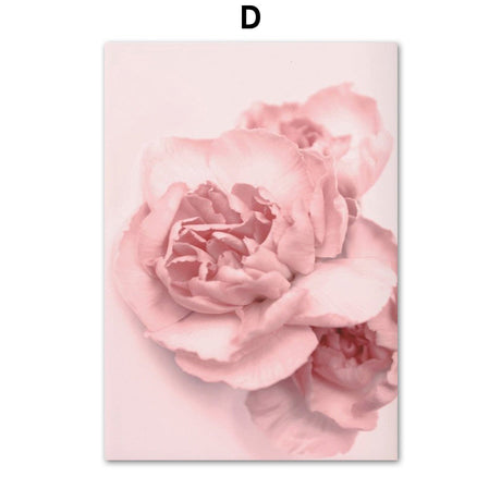 Pink Peony Tulips Rose Flower Wall Art Canvas Painting Nordic Minimalism Posters And Prints Wall Pictures For Living Room Decor