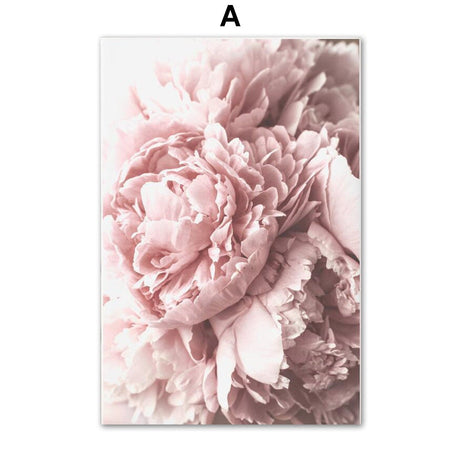 Pink Peony Tulips Rose Flower Wall Art Canvas Painting Nordic Minimalism Posters And Prints Wall Pictures For Living Room Decor