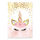 Pink Unicorn Poster Nursery Canvas Decoration for Girls' Room
