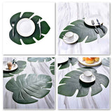 Placemat for dining table Coasters Lotus Leaf Palm Leaf Simulation Plant PVC Cup Coffee Table Mats Kitchen Christmas Home Decor Accessories