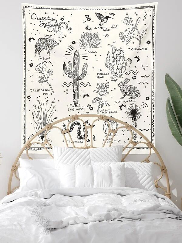 Plant & Animal Print Tapestry