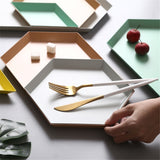 Metal Diamond Polygonal Geometric Display or Serving Dish