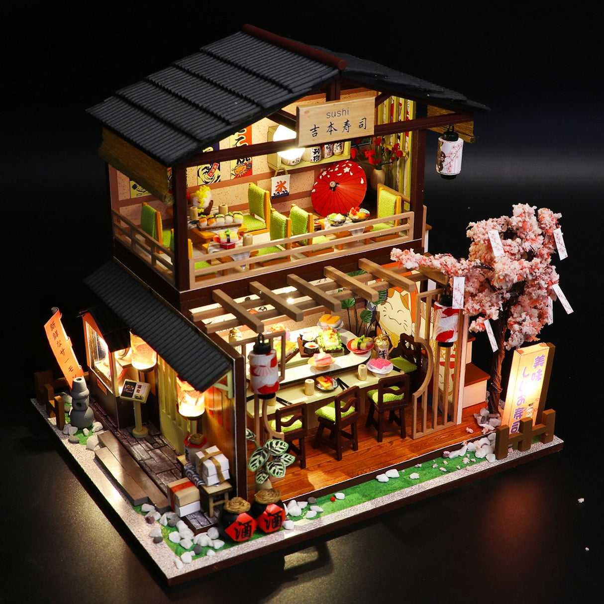 Miniature Dollhouse Kit, Sushi Shop