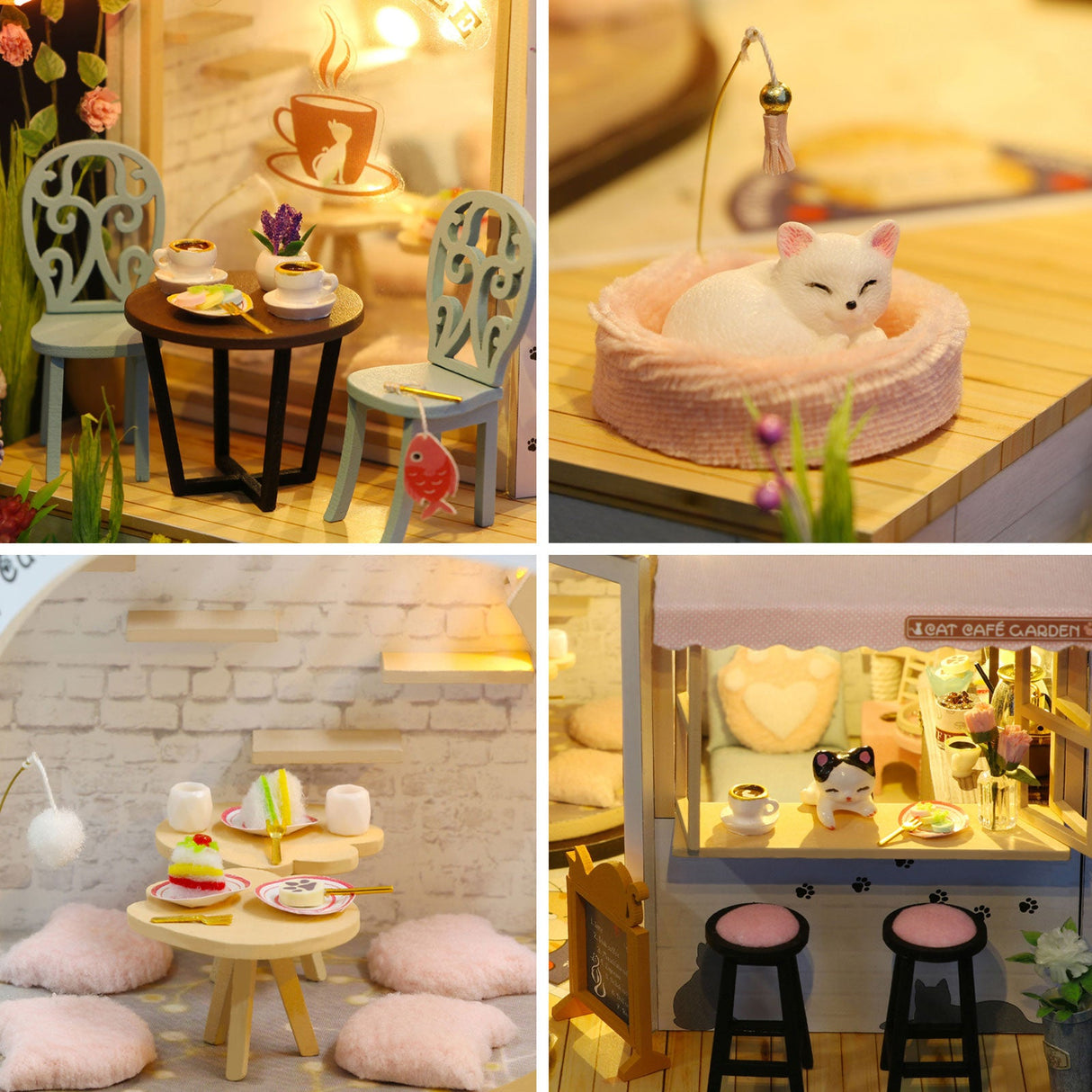 Dollhouse Miniature, Cat Coffee Shop