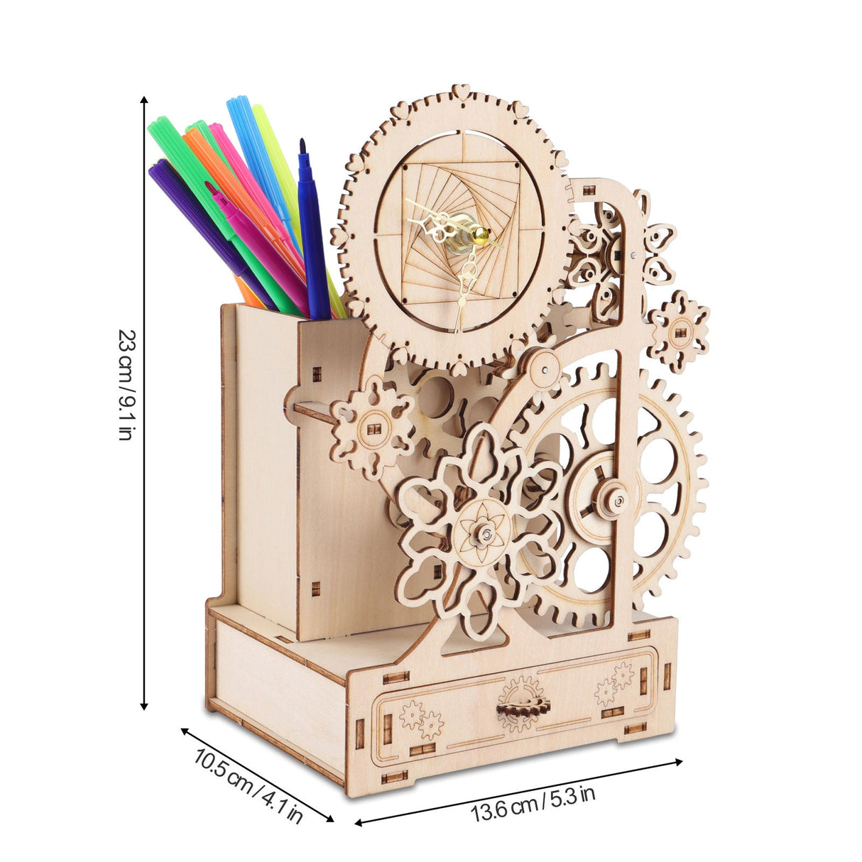 3D Wooden Music Box Clock