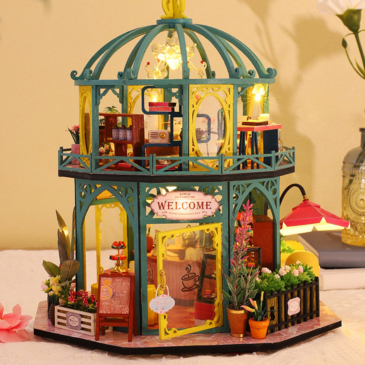 DIY Dollhouse Kit, Coffee Shop Flowers Shop