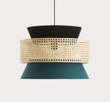 3-Tier Rattan Abstract Lightshade pendant