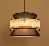 3-Tier Rattan Abstract Lightshade pendant