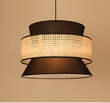 3-Tier Rattan Abstract Lightshade pendant